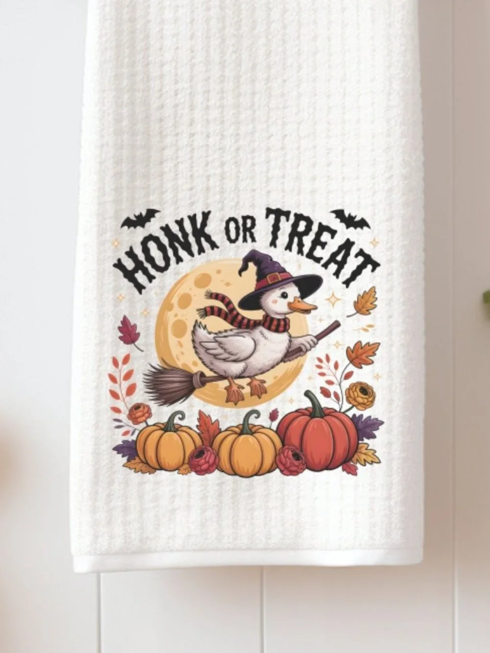 Honk or Treat Goose Decorative Kitchen Tea Towel